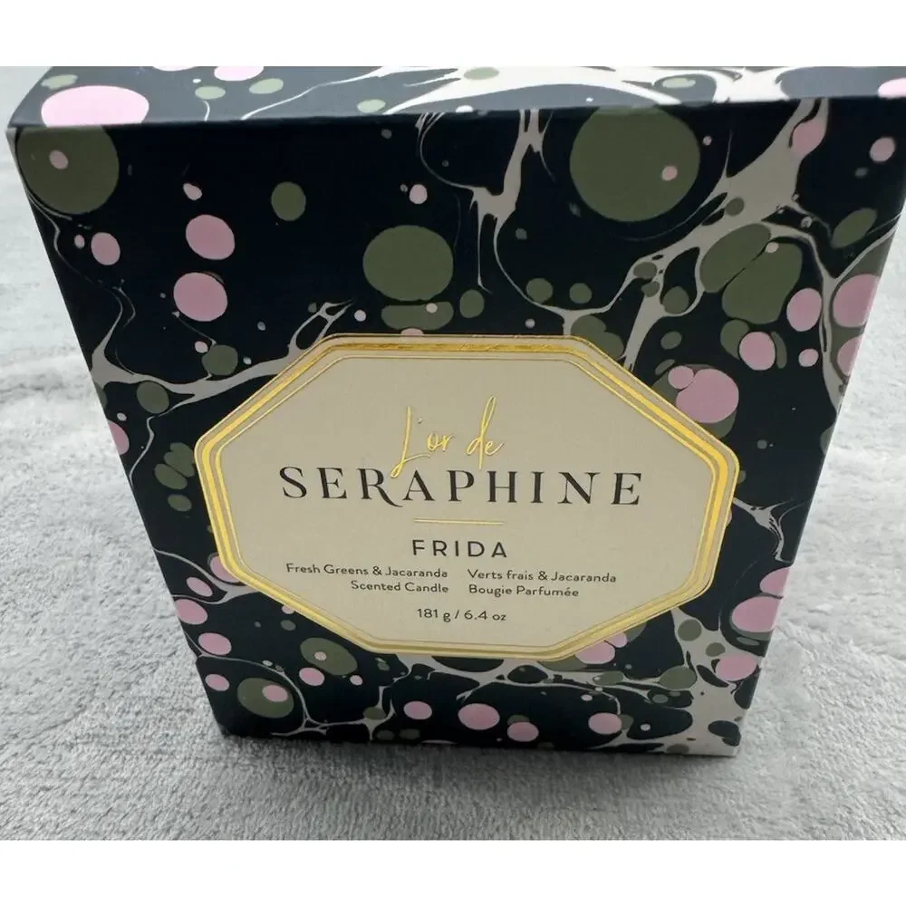 L'Or de Seraphine Candle Frida 6.4 oz Green Pink essential oil organic candles
